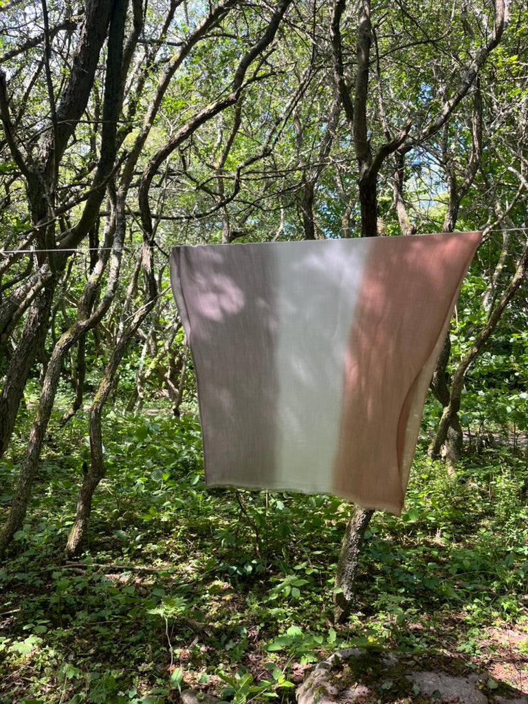 merino shawl brown terracotta fade