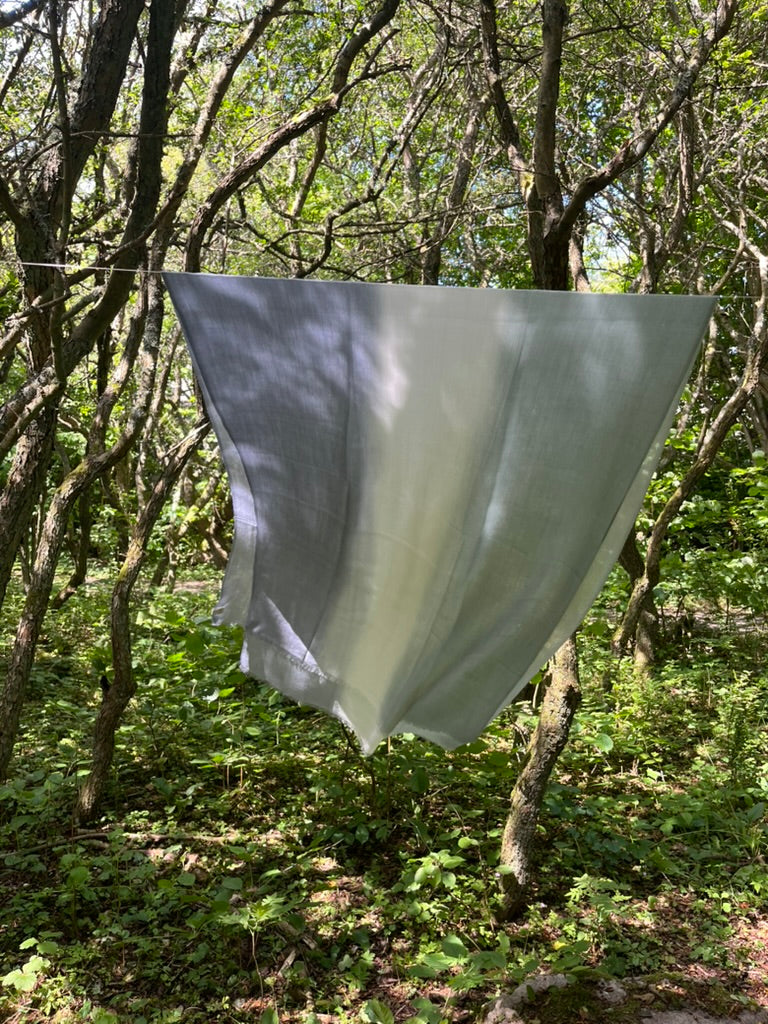 merino shawl green blue fade