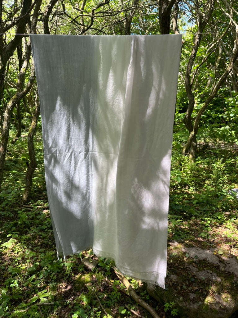 merino shawl pink blue fade