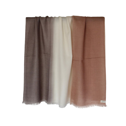 merino shawl brown terracotta fade