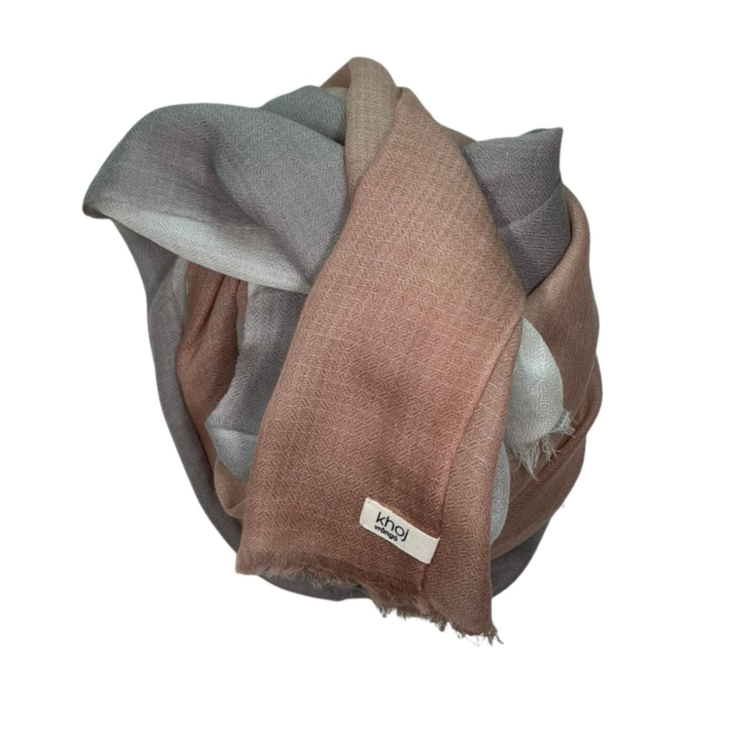 merino shawl brown terracotta fade