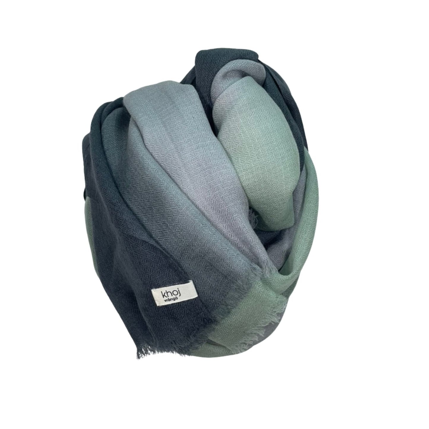 merino shawl green dark blue fade