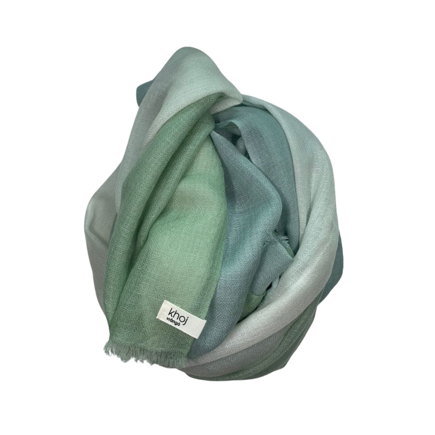 merino shawl light green light blue fade