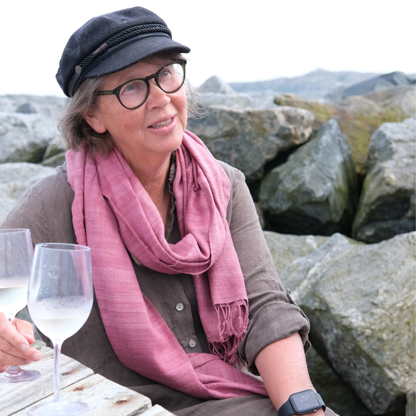 eri silk shawl dark pink