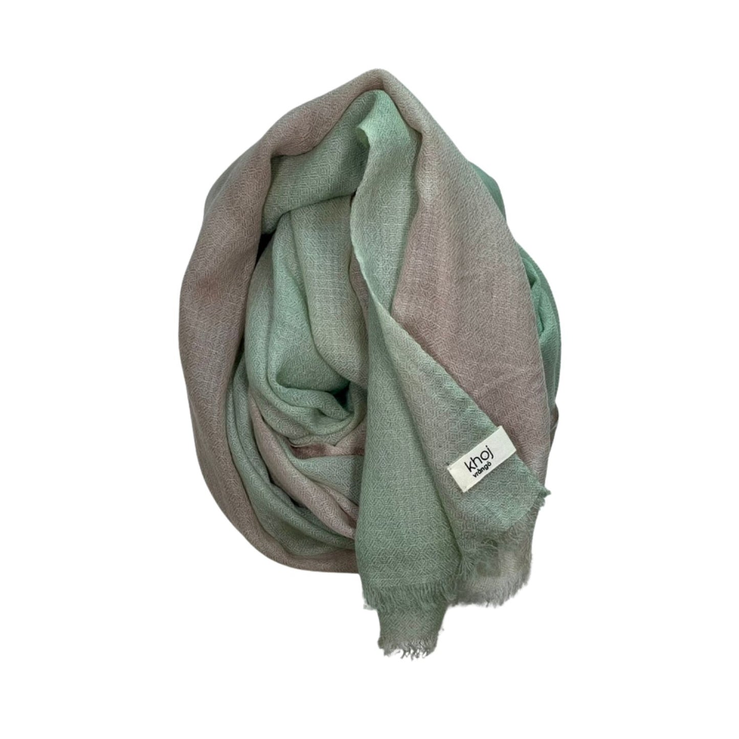 merino shawl beige green fade