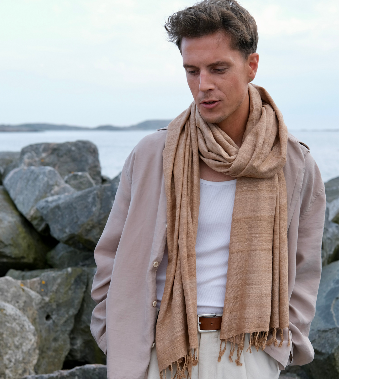 eri silk shawl brown