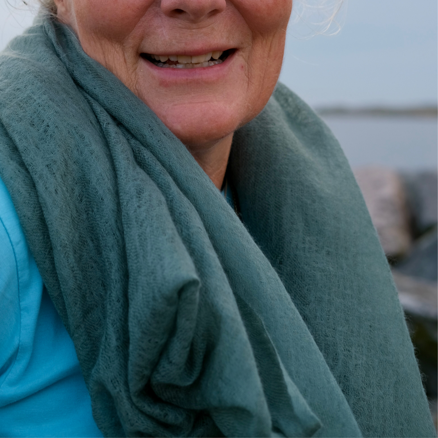 cashmere shawl forest green