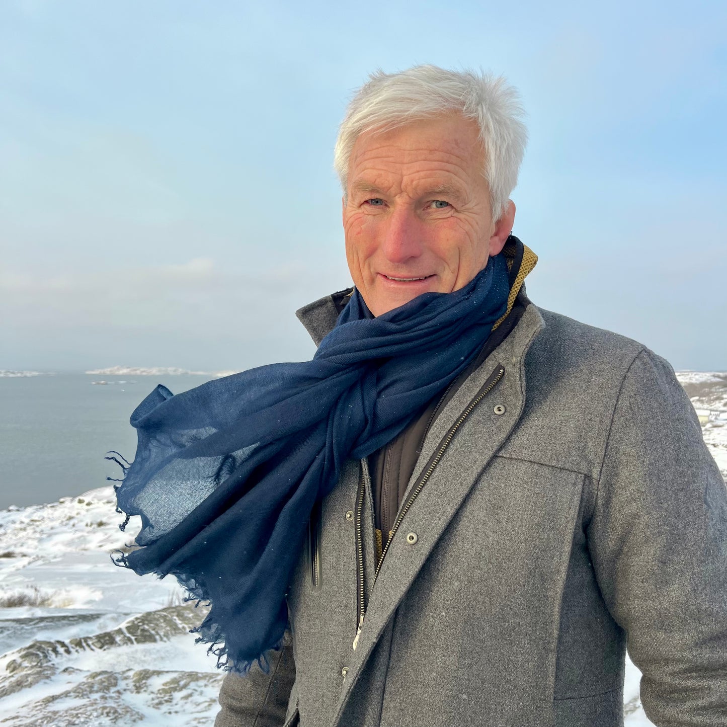 cashmere shawl navy blue