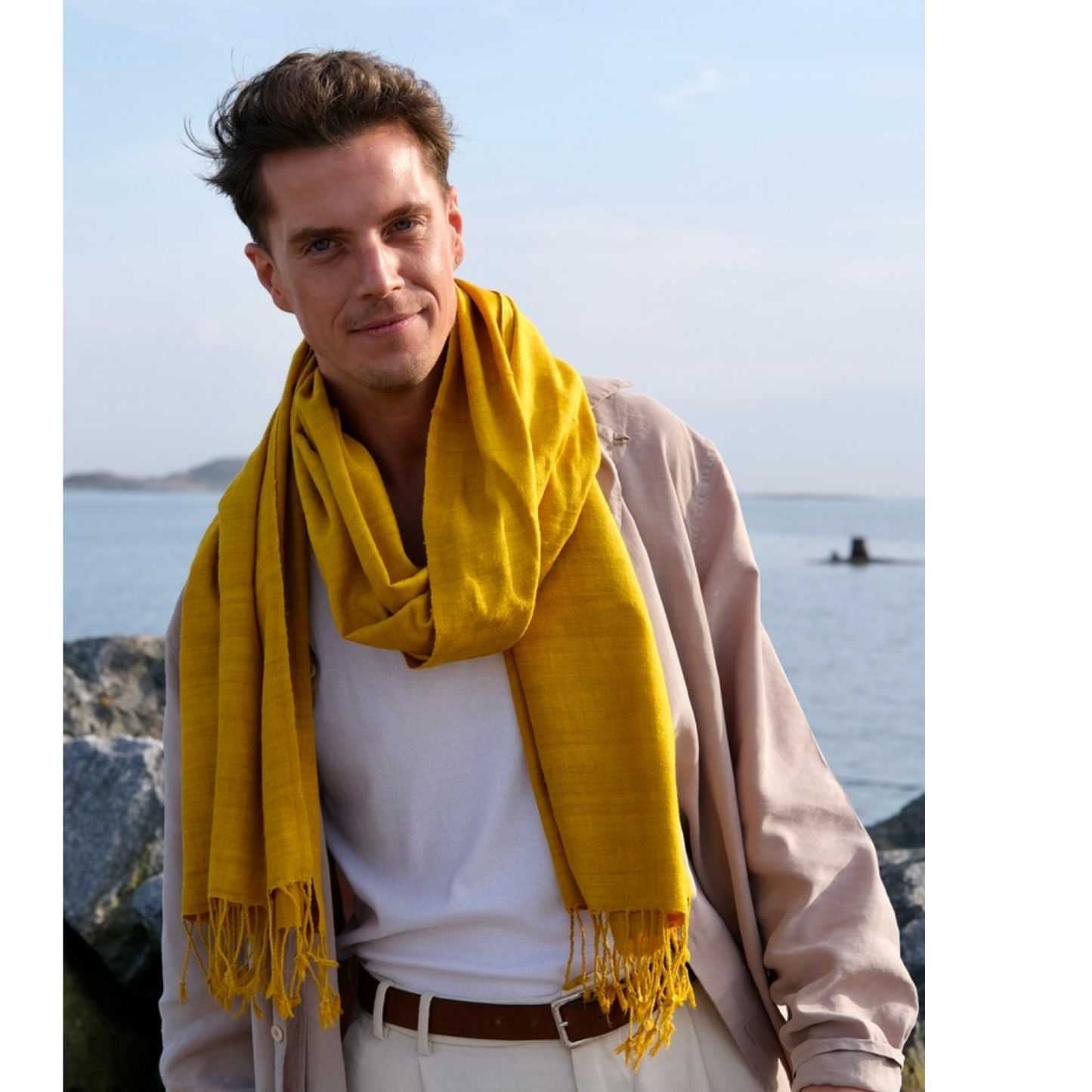 eri silk shawl golden yellow