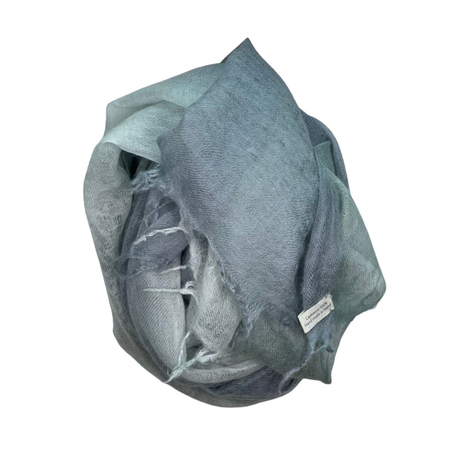 cashmere shawl green blue fade