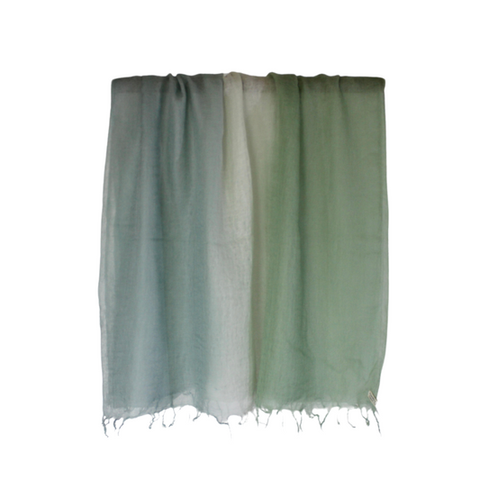 cashmere shawl blue green fade