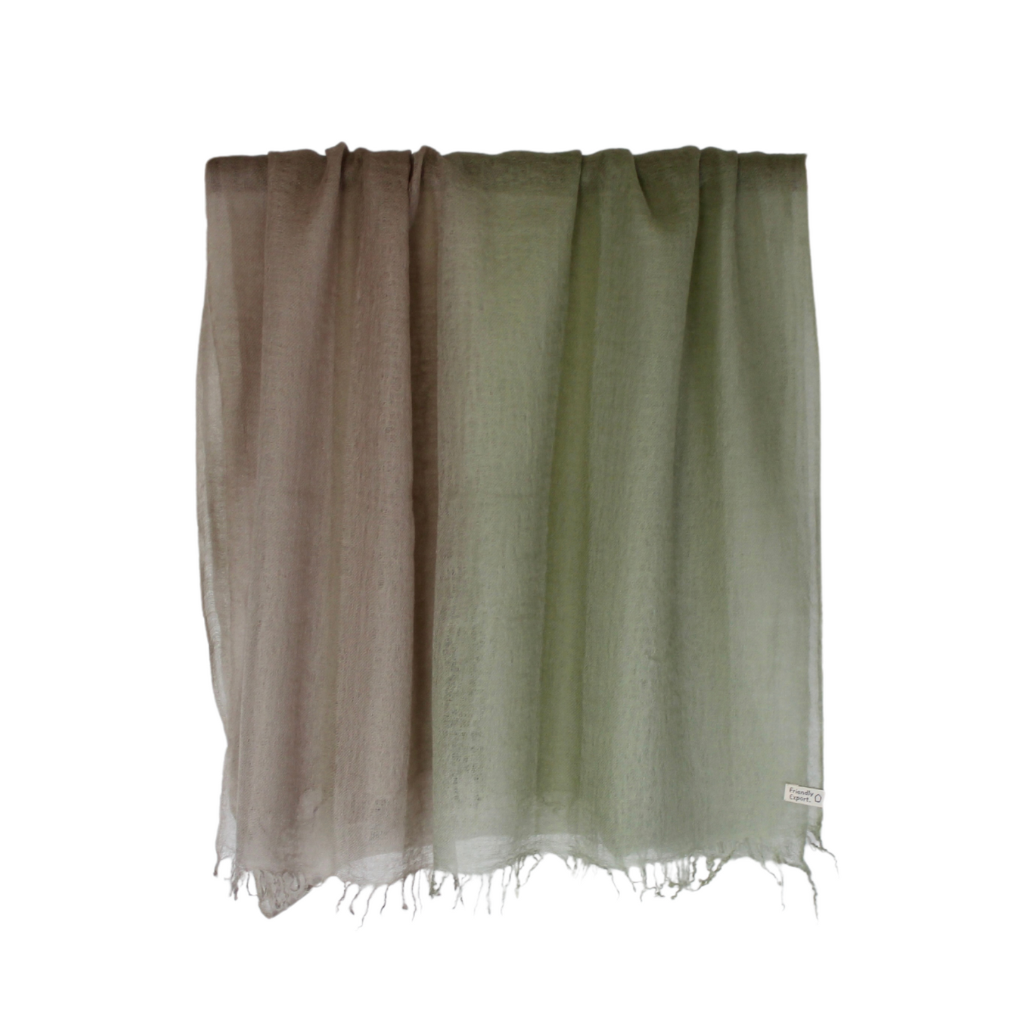 cashmere shawl brown green fade
