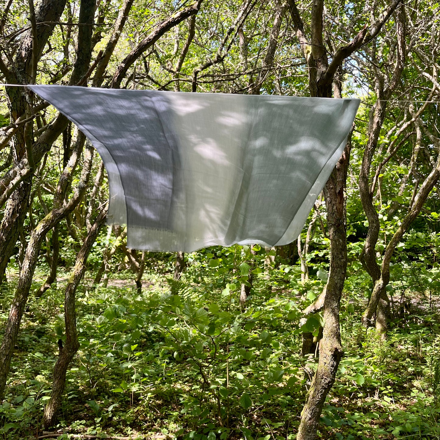 cashmere shawl green blue fade