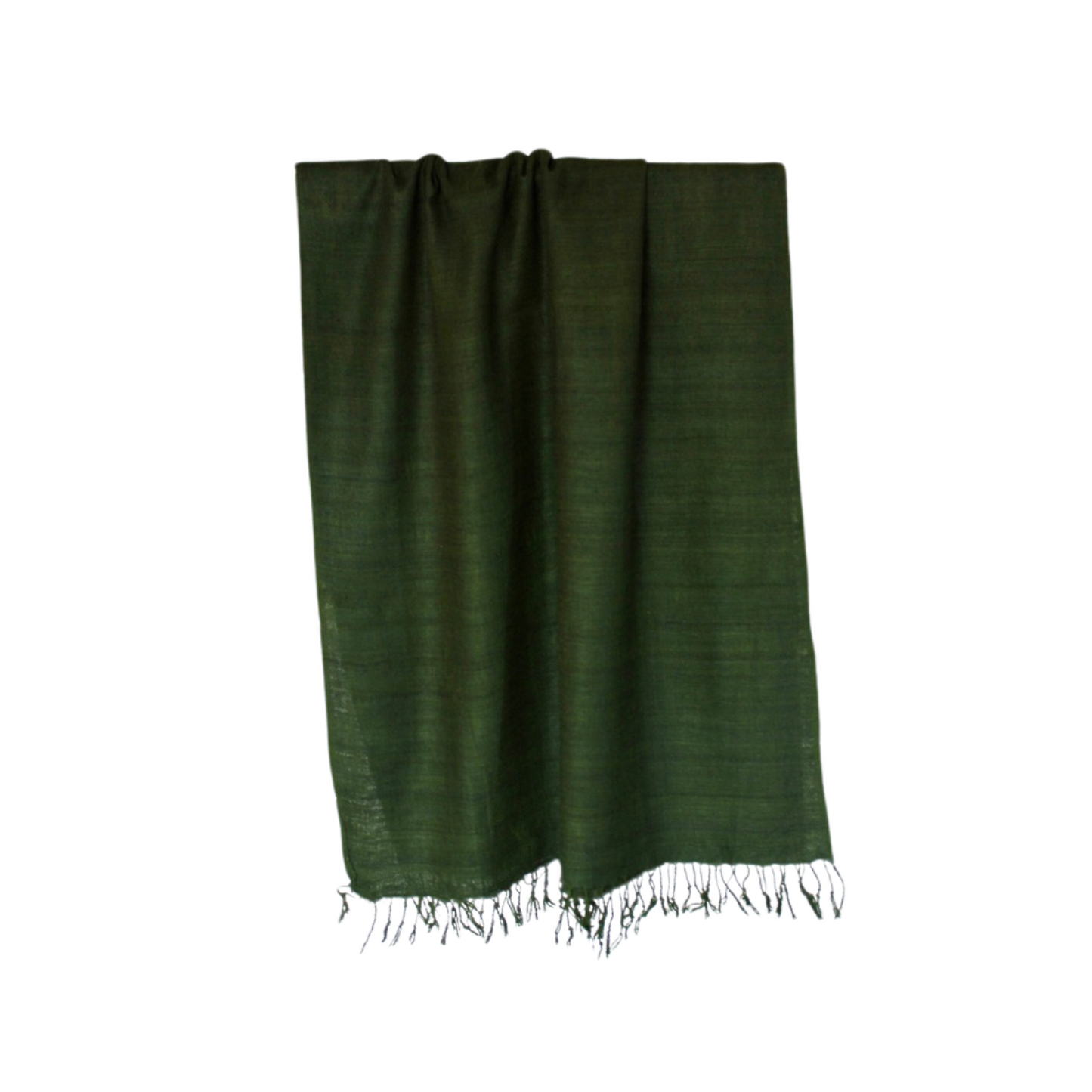 eri silk shawl forest green