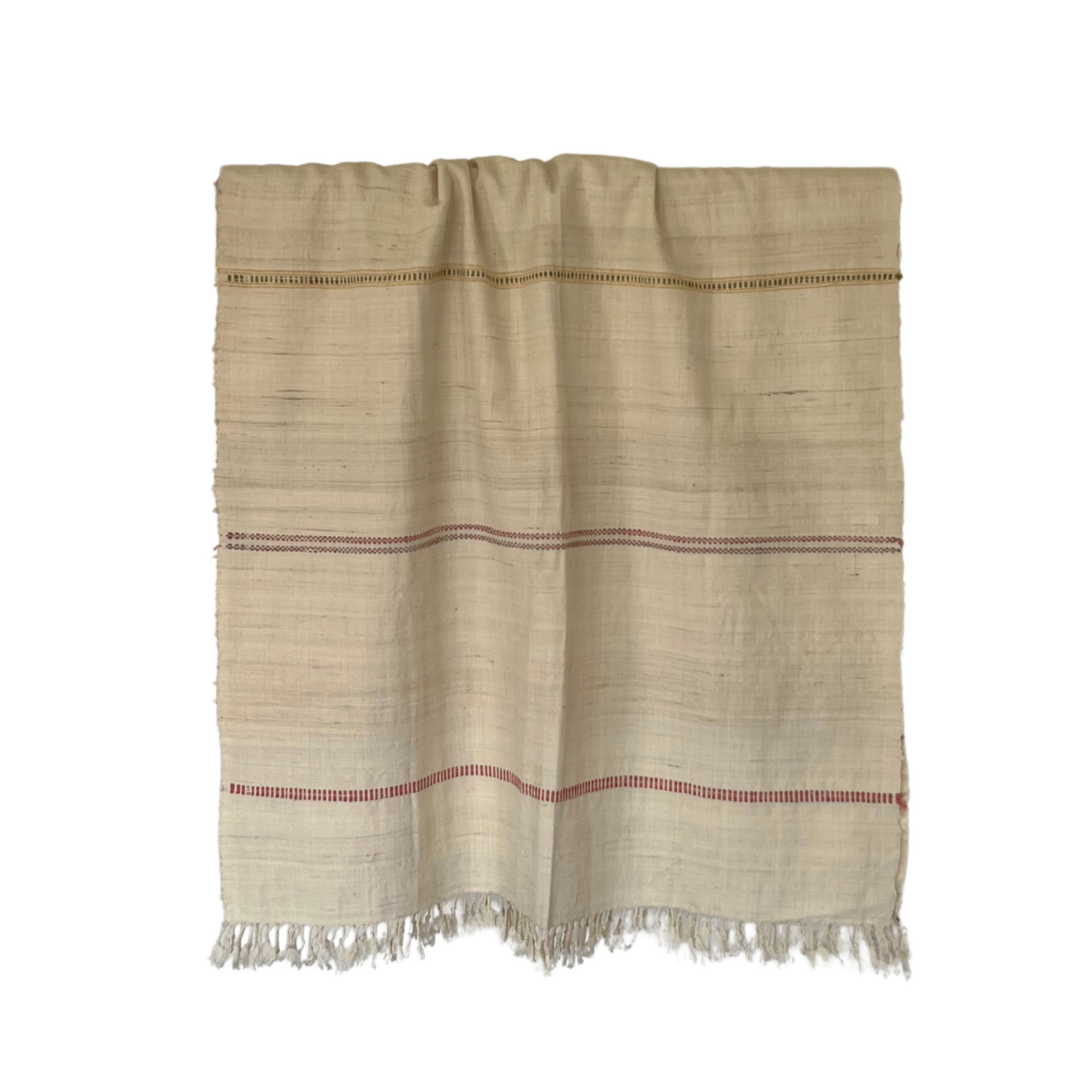 eri silk shawl offwhite thin stripe