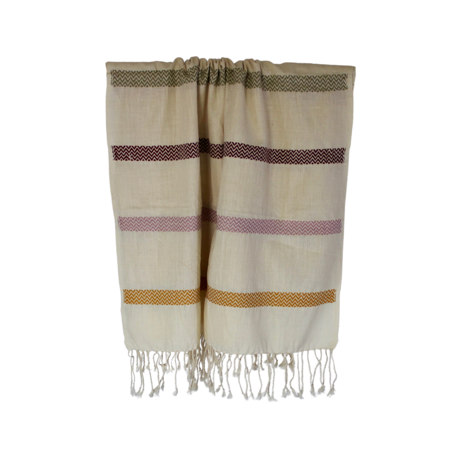 eri silk shawl offwhite stripe