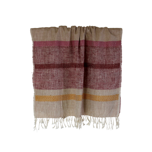 eri silk shawl beige pink stripe