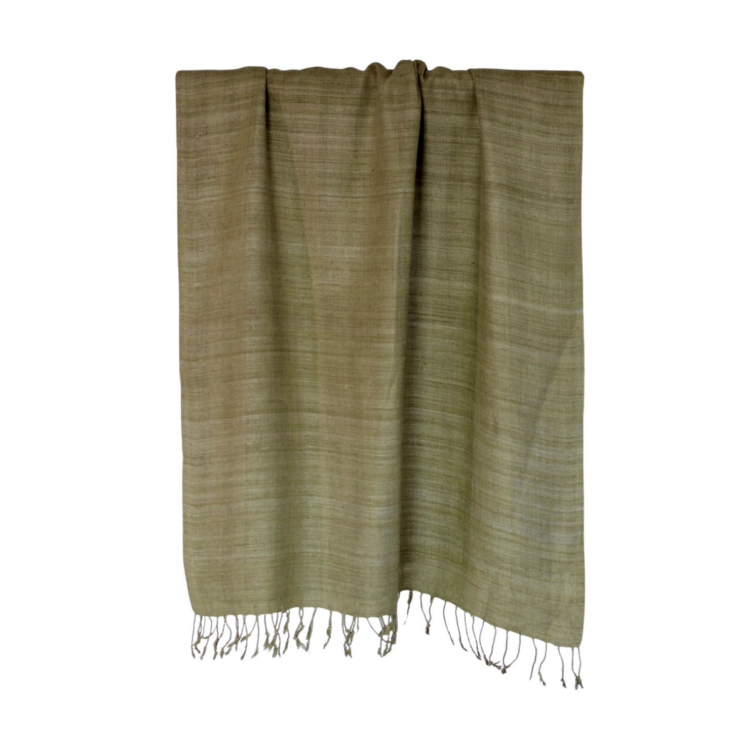 eri silk shawl olive green