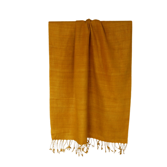 eri silk shawl golden yellow