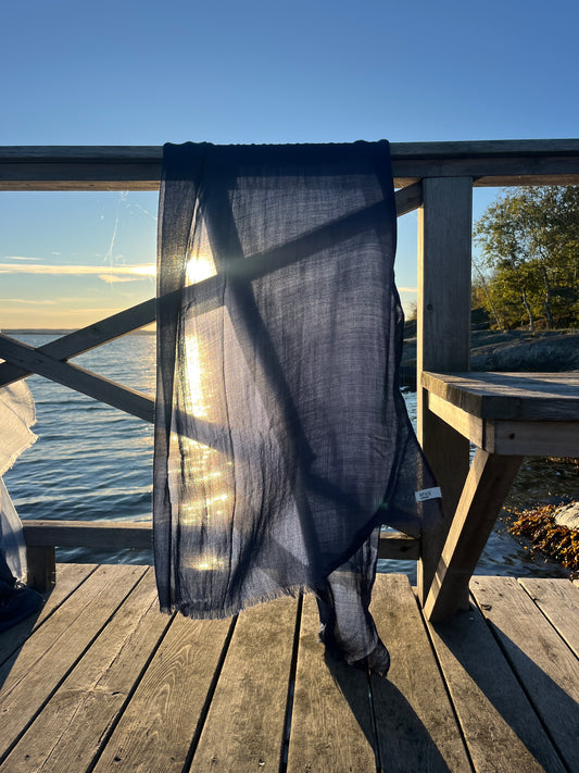 merino shawl blue