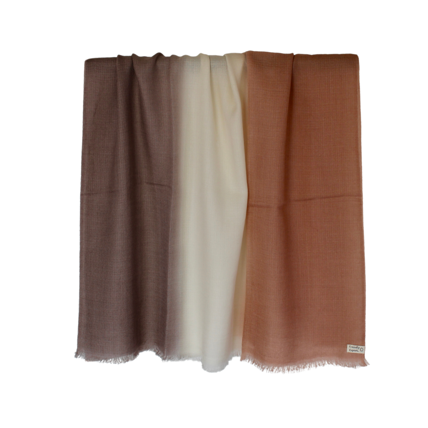 merino shawl brown terracotta fade