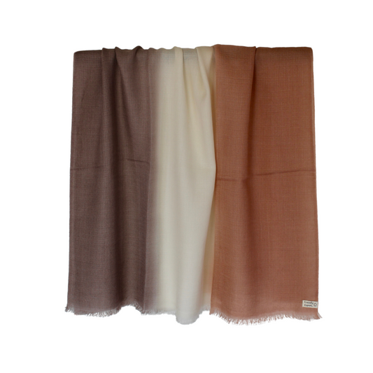 merino shawl brown terracotta fade