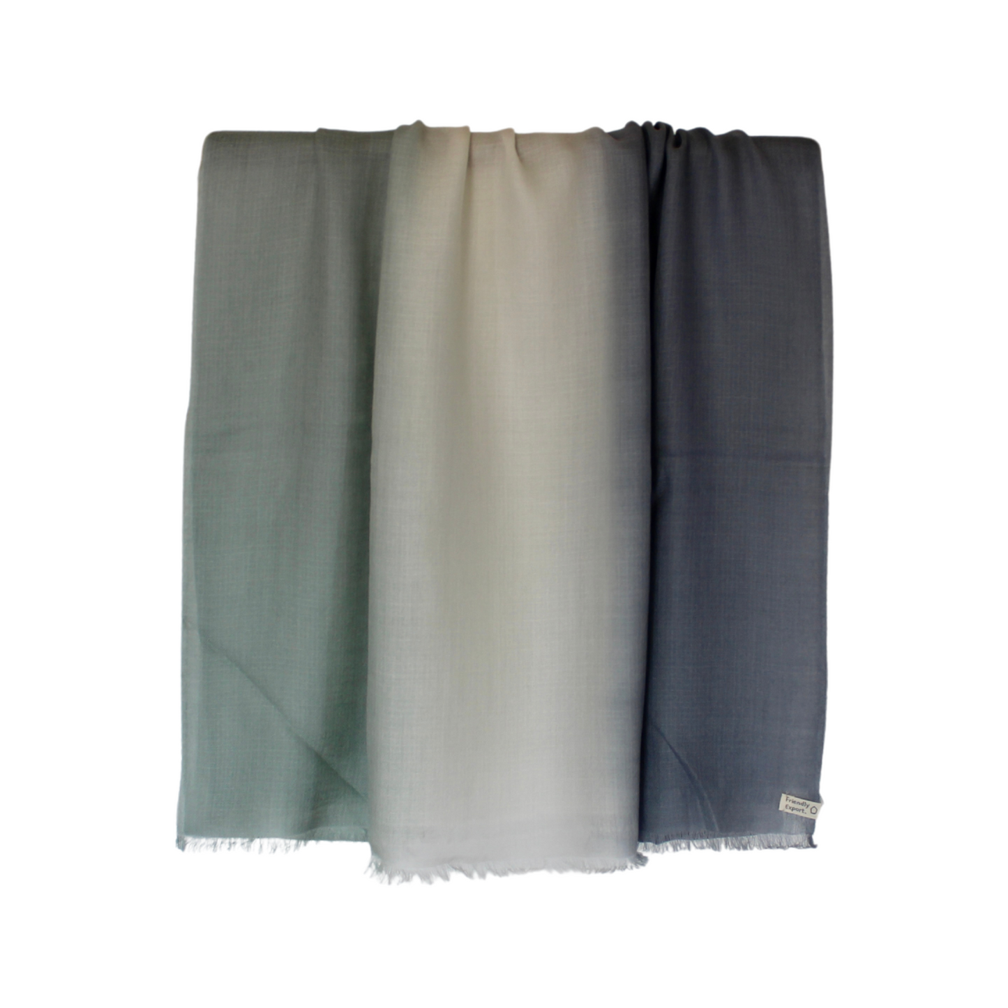 merino shawl green blue fade