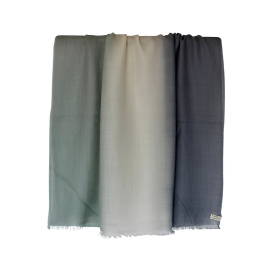 merino shawl green blue fade