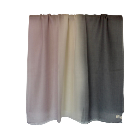 merino shawl pink blue fade