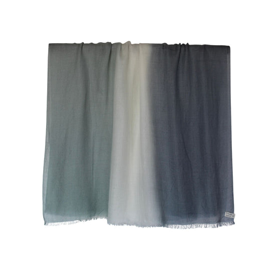 merino shawl green blue fade