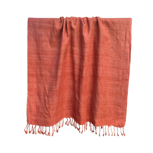 eri silk shawl light terracotta